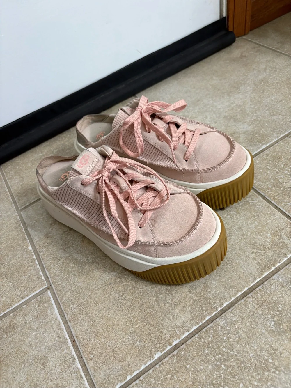 UGG Women’s Blush Pink Platform Sneakers with Gum Sole